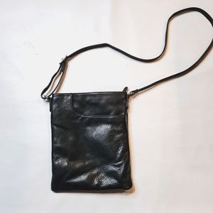 Margot Black Leather Crossbody Purse